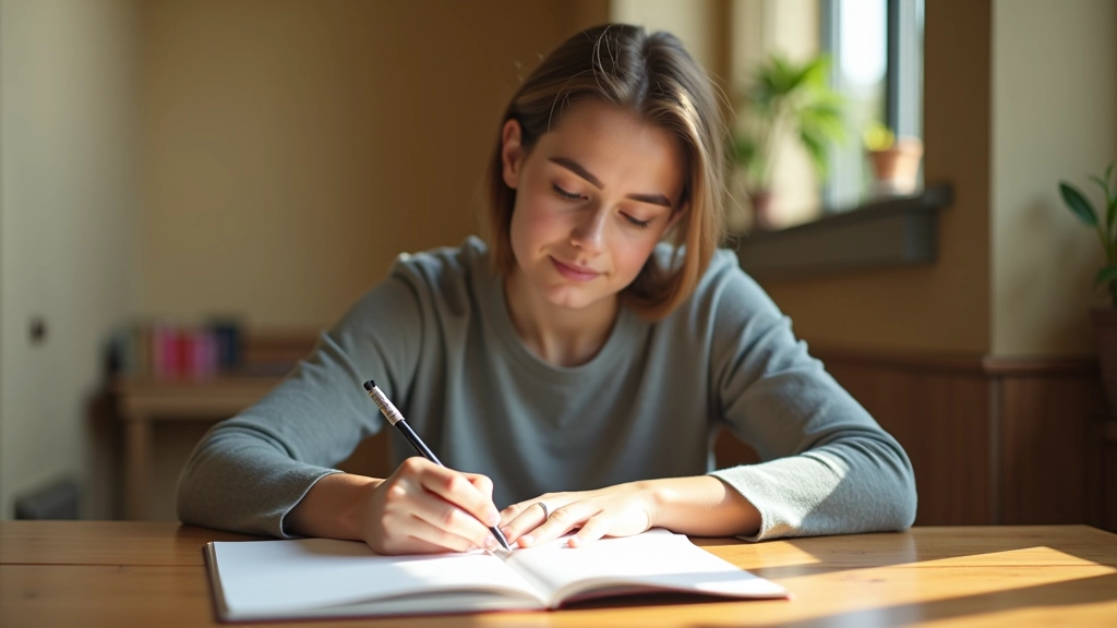 Persona che pratica journaling per l'autoriflessione emotiva